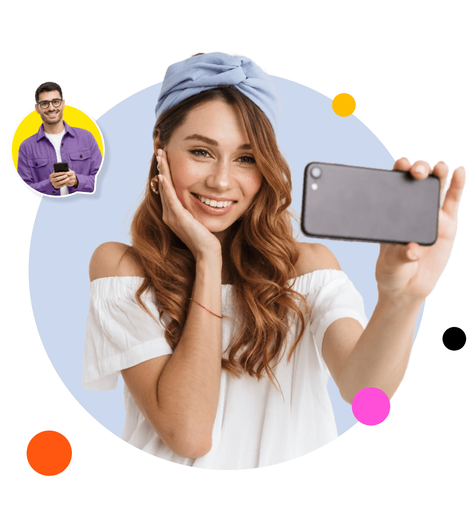 Beautiful young woman enjoying a face-to-face conversation on Video Match